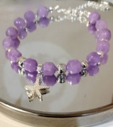 Bransoletka ze srebra S925 z naturalnym ametystem 