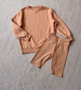 Zara komplet bluza legginsy pomarańczowy neonowy 128 8l