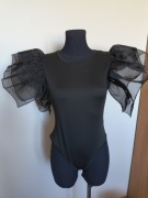 Nowe czarne body z ciekawymi rękawami 38 kod828