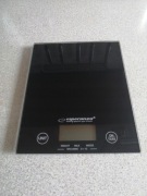 Nowoczesna czarna waga kuchenna Esperanza LCD 1g–5kg z funkcją tary