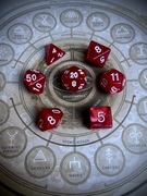 Kości Dice Marmurowo Czerwone Kostki RPG DnD dungeons & dragons warhammer