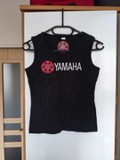 Crop top w stylu motocyklowym Yamaha - czarny, roz. M