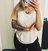 cos biały t-shirt pima cotton kieszonka m bawełna okrągły dekolt