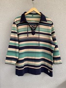 Bluzka bluza w paski z kołnierzykiem vintage retro xxl