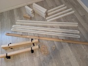 MEGA ZESTAW: Stelaż 160x200 (2x80) + Elementy ramy łóżka białe DIY kantówki