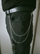 Metalowy podwójny łańcuszek do spodni dlł. 35cm