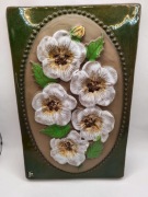 Ceramiczny kafel ścienny zawieszka płytka JIE Gantofta Szwecja kwiaty 