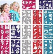 Zestaw szablonów do malowania twarzy i tatuaży – 120 szt.