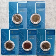 Monety jubileuszowe 2 białoruskich rubli. 5 sztuk zestaw.