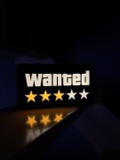 Lampka LED WANTED neon GTA V pokój gracza na biurko