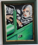 Obraz wg. Tamary Łempickiej "Tamara w zielonym Bugatti."