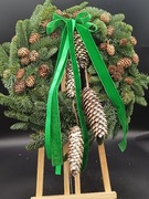 Wianek na drzwi świąteczny - żywa jodła nobilis 