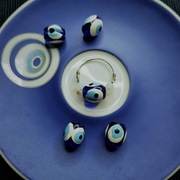 Pierścionek oko proroka z opalami, hand made