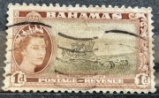 Bahama, królowa Elżbieta II oraz maszyna rolnicza (kombajn), 1 pens