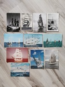 Stare pocztówki widokówki 1960-70 statek szkolny "Dar pomorza" port PRL 