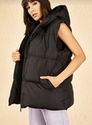 czarna pikowana kamizelka oversize