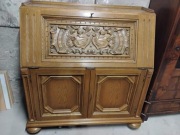 Komoda, sekretarzyk, snycerka ręcznie zdobiony