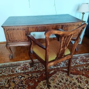Biurko przedwojenne z krzeslem, chippendale