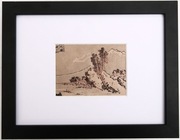 Pejzaż - oryginalny drzeworyt japoński XIX wiek