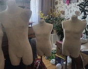 Manekin męski + 2x dziecięcy na stojaku komplet