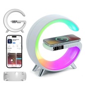 Lampka nocna/budzik/ładowarka/głośnik Qi15W RGB