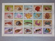 znaczki - fauna morska, ryby, FUJEIRA 1972r. arkusik, kasowane.