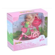 MINI lalka Eddy Toys z akcesoriami rowerowymi 