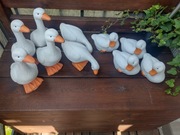 Gęsi wielki zestaw 10 figurek ceramicznych hit lata