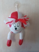 Maskotka piłkarska piłka barwy biało czerwone, biało niebieskie, czarne