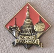 Magnes na lodówkę metalowy Golden Myanmar ZŁOTA SKAŁA Mjanma Kyaiktiyo(L).