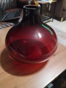 Rubinowy wazon artystyczny jednolity huta Krosno 
