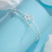 **Elegancka Bransoletka Damska ze Srebra Próby 999 z Cyrkoniami** 