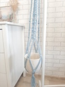 Wiszący kwietnik boho żółty makrama handmade