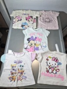 Zestaw Pięć Koszulek Dziewczęcych Markowych Rozmiar 98-104