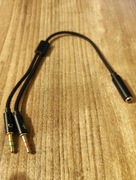 Adapter audio Y splitter jack 3.5 mm – słuchawki + mikrofon