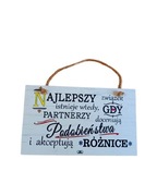 Drewniana tabliczka z napisem Najlepszy związek... - idealny na prezent 