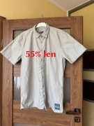 Letnia koszula męska z kr. rękawem, 55%len Koton r.M/L