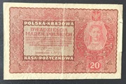 Polska - BANKNOT - 20 Marek Polska 1919 - JADWIGA
