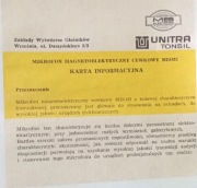 Karta informacyjna mikrofonu Unitra Tonsil MDO23 KOPIA