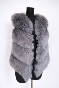 Bezrękawnik kamizelka damska futrzana futro M 38 ocieplana szara grafitowa