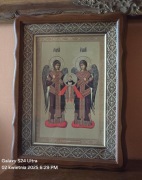 Przepiękna Ikona prawosławna w kiocie Archanioł Michał i Gabriel. 