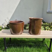 Bunclok 2 sztuki garnek gliniany vintage stary do kiszenia retro ceramiczny