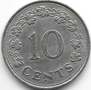 Malta 10 cents 1972