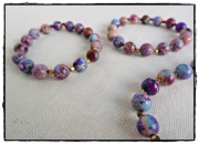 Bransoletka elastyczna kamienie naturalne 8mm jaspis cesarski multikolor