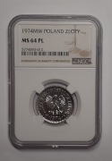 1 złoty 1974 NGC MS64 PL