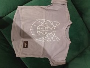 Bluzka z krótkim rękawem z geometrycznym wzorem/ niebieska 