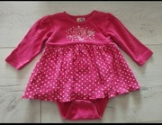 Jak nowe różowe body-sukienka sukienko-body gwiazdki serduszka 62