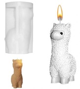 foremka silikonowa do świec lama alpaka z knotami