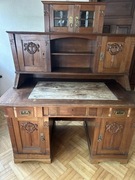 Biurko drewniane eklektyczne antyk z szufladami