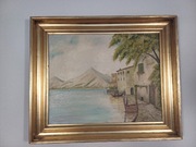 Stary obraz na płótnie sygnowany  .